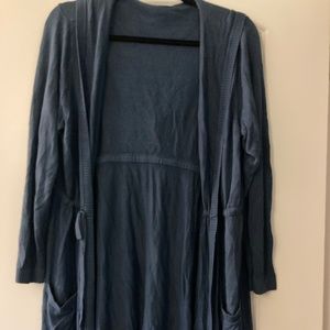 Torrid dusty blue tie-waist hooded cardigan sweater 1X